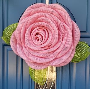 Pink Rose Wreath Handmade